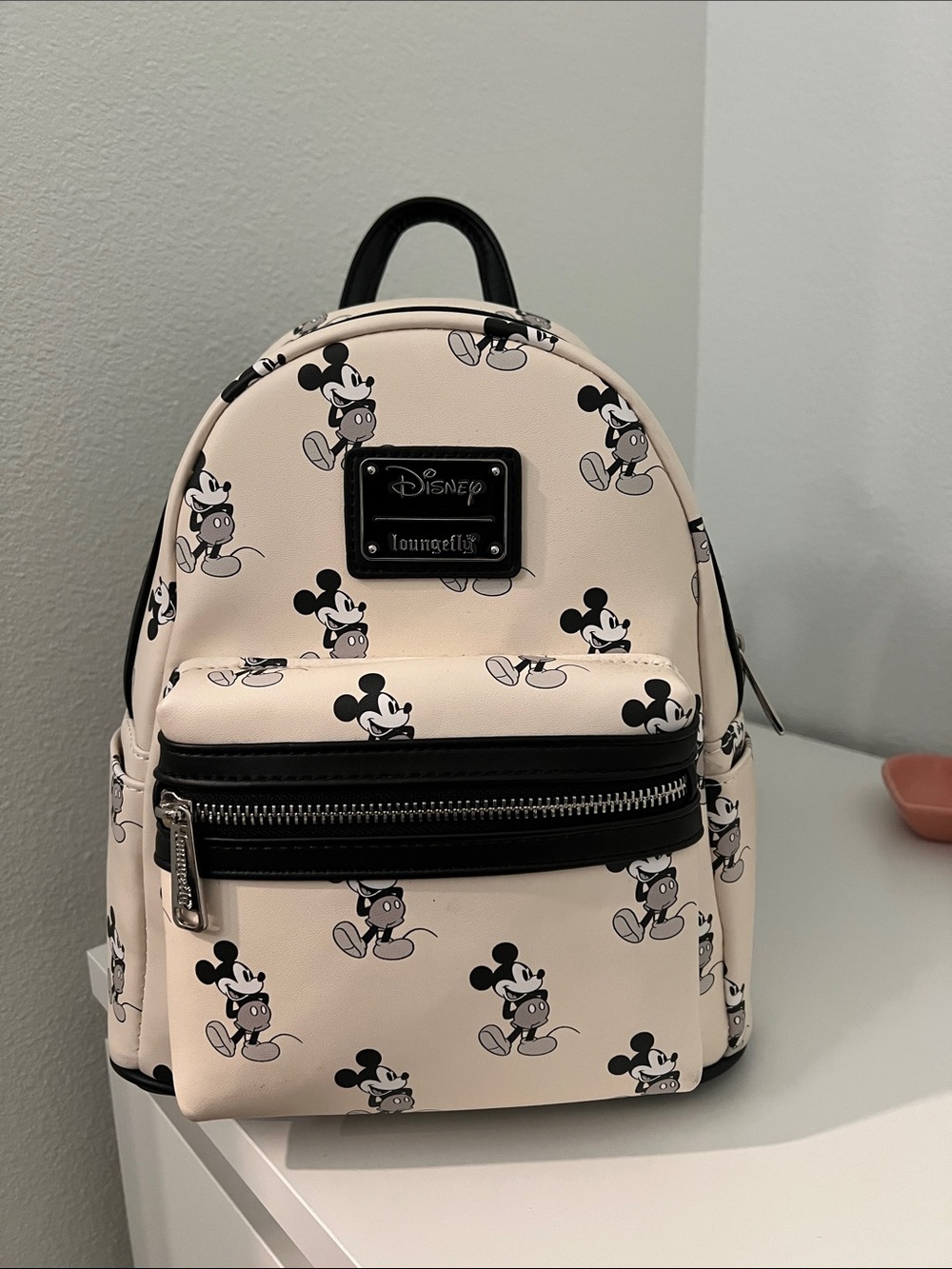 Loungefly Cream & Black Mickey Mini Backpack